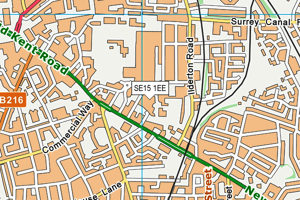 SE15 1EE map - OS VectorMap District (Ordnance Survey)