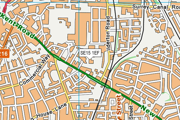 SE15 1EF map - OS VectorMap District (Ordnance Survey)