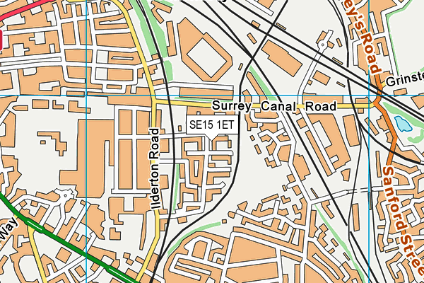 SE15 1ET map - OS VectorMap District (Ordnance Survey)