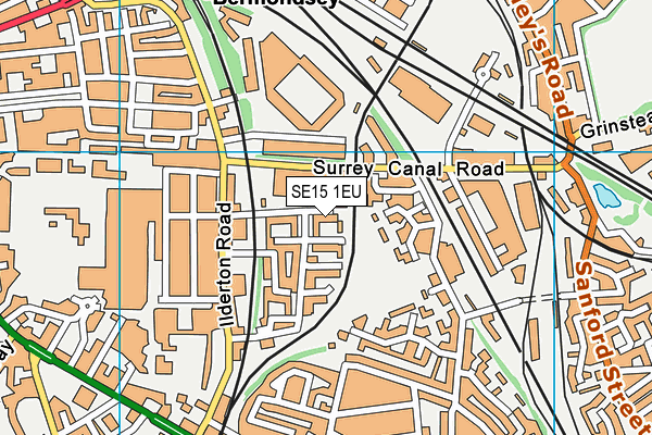 SE15 1EU map - OS VectorMap District (Ordnance Survey)