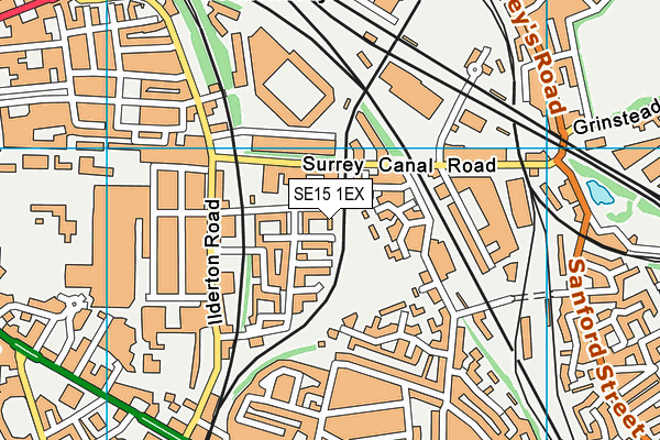 SE15 1EX map - OS VectorMap District (Ordnance Survey)