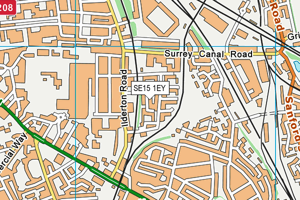 SE15 1EY map - OS VectorMap District (Ordnance Survey)