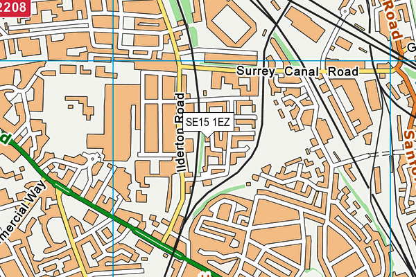 SE15 1EZ map - OS VectorMap District (Ordnance Survey)