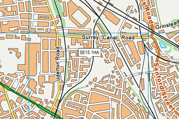 SE15 1HA map - OS VectorMap District (Ordnance Survey)