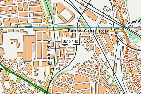 SE15 1HD map - OS VectorMap District (Ordnance Survey)