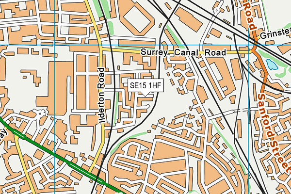 SE15 1HF map - OS VectorMap District (Ordnance Survey)