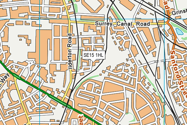 SE15 1HL map - OS VectorMap District (Ordnance Survey)