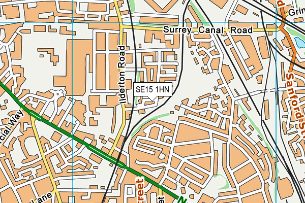 SE15 1HN map - OS VectorMap District (Ordnance Survey)