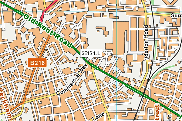 SE15 1JL map - OS VectorMap District (Ordnance Survey)