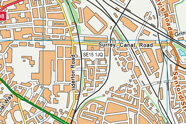 SE15 1JQ map - OS VectorMap District (Ordnance Survey)