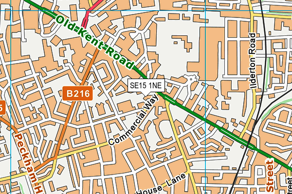 SE15 1NE map - OS VectorMap District (Ordnance Survey)