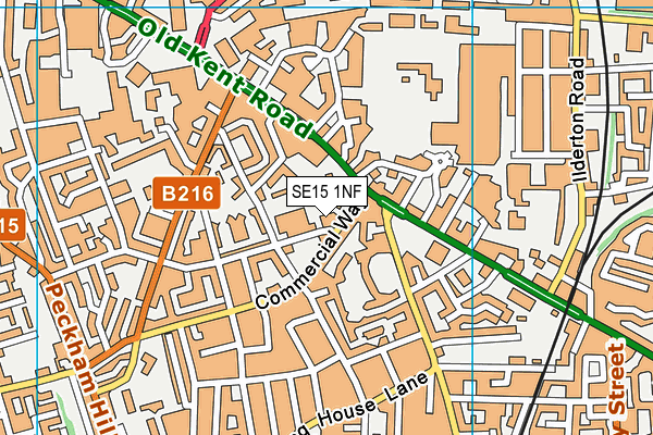 SE15 1NF map - OS VectorMap District (Ordnance Survey)