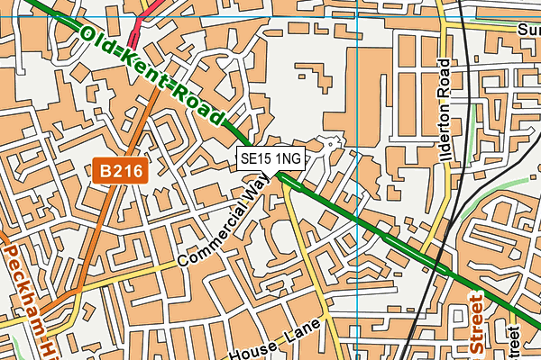 SE15 1NG map - OS VectorMap District (Ordnance Survey)