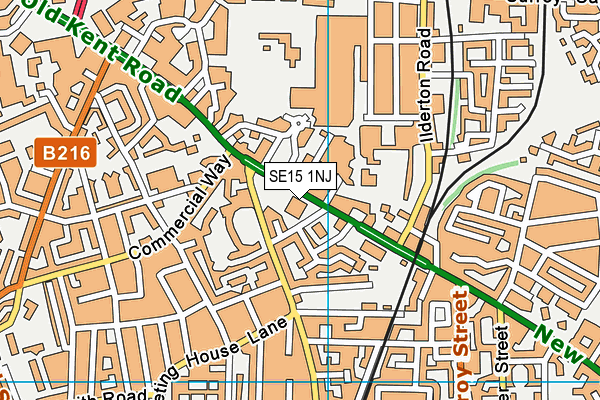 SE15 1NJ map - OS VectorMap District (Ordnance Survey)