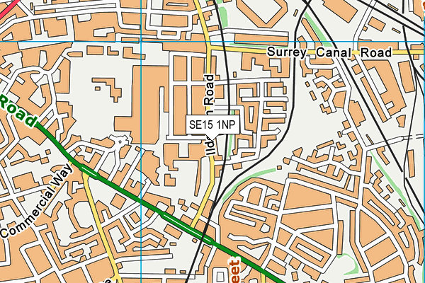 SE15 1NP map - OS VectorMap District (Ordnance Survey)