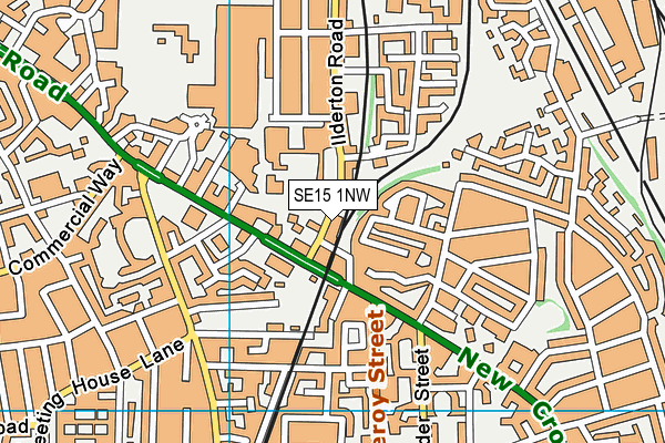 SE15 1NW map - OS VectorMap District (Ordnance Survey)
