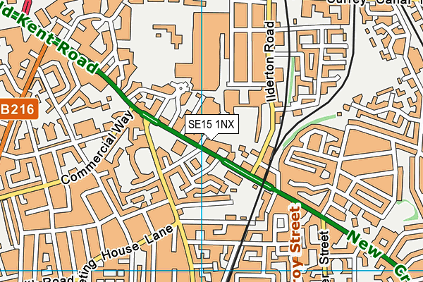 SE15 1NX map - OS VectorMap District (Ordnance Survey)