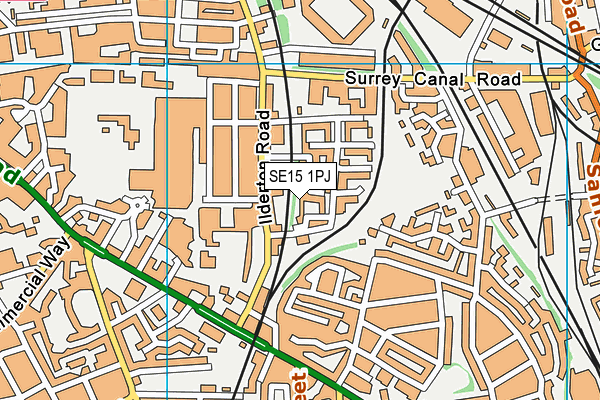 SE15 1PJ map - OS VectorMap District (Ordnance Survey)