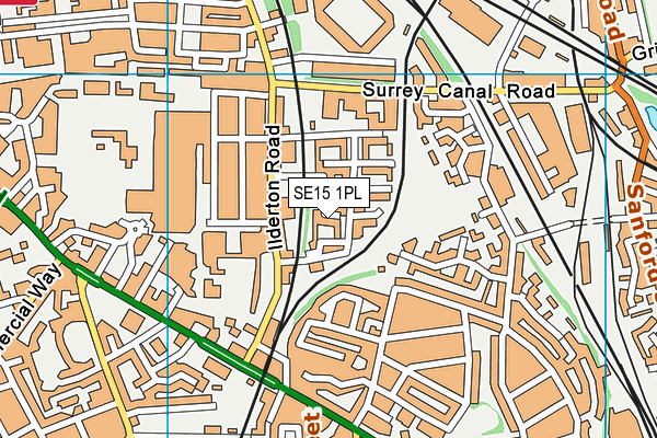 SE15 1PL map - OS VectorMap District (Ordnance Survey)