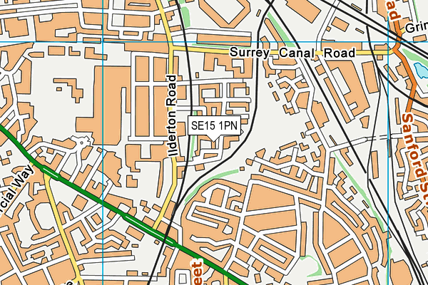 SE15 1PN map - OS VectorMap District (Ordnance Survey)