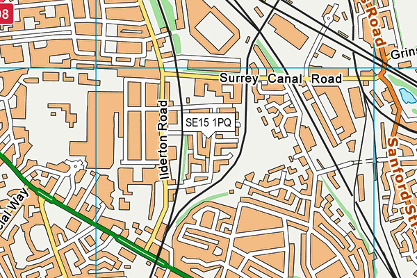 SE15 1PQ map - OS VectorMap District (Ordnance Survey)