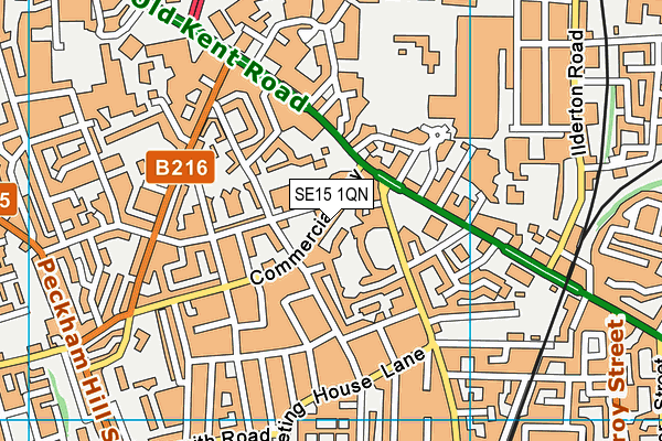 SE15 1QN map - OS VectorMap District (Ordnance Survey)
