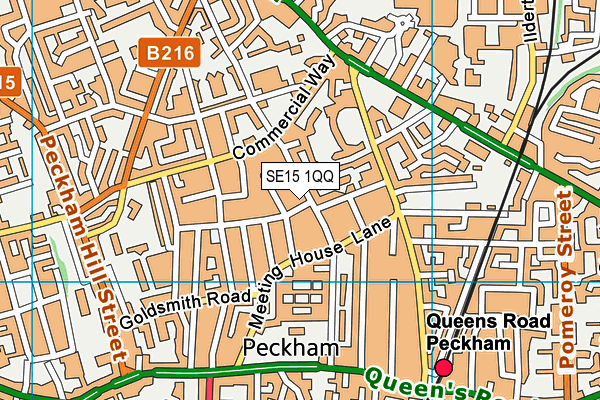 SE15 1QQ map - OS VectorMap District (Ordnance Survey)