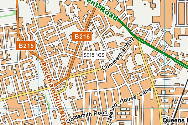 SE15 1QS map - OS VectorMap District (Ordnance Survey)