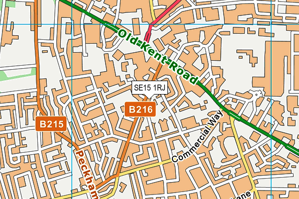 SE15 1RJ map - OS VectorMap District (Ordnance Survey)