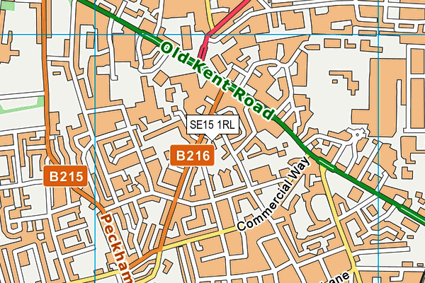 SE15 1RL map - OS VectorMap District (Ordnance Survey)