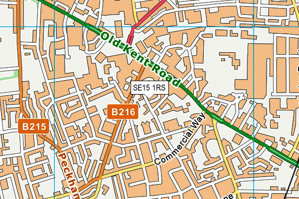 SE15 1RS map - OS VectorMap District (Ordnance Survey)