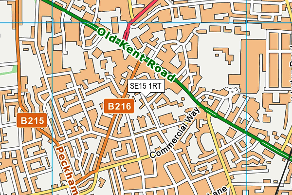 SE15 1RT map - OS VectorMap District (Ordnance Survey)