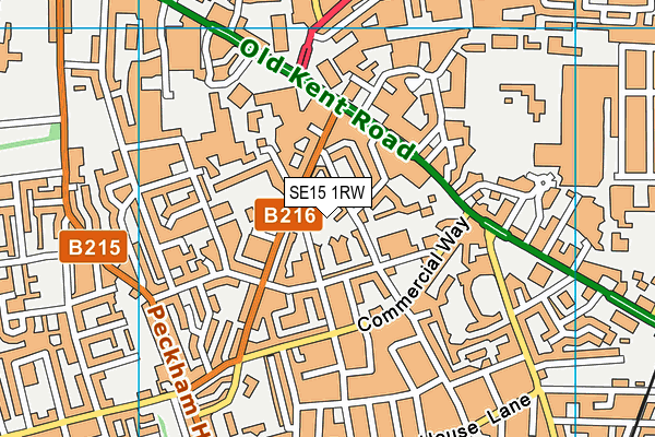 SE15 1RW map - OS VectorMap District (Ordnance Survey)