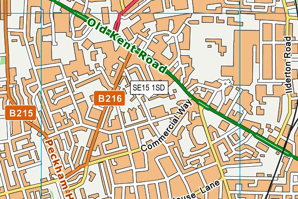 SE15 1SD map - OS VectorMap District (Ordnance Survey)