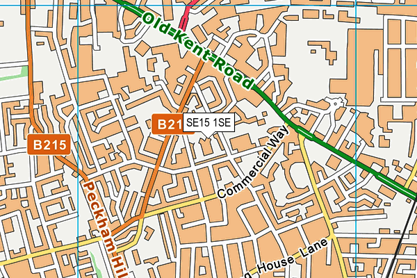 SE15 1SE map - OS VectorMap District (Ordnance Survey)