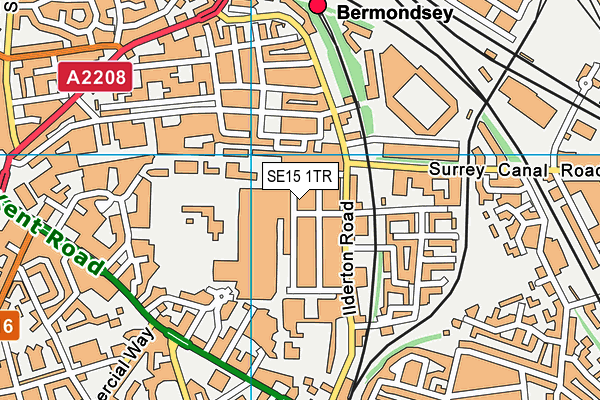 SE15 1TR map - OS VectorMap District (Ordnance Survey)
