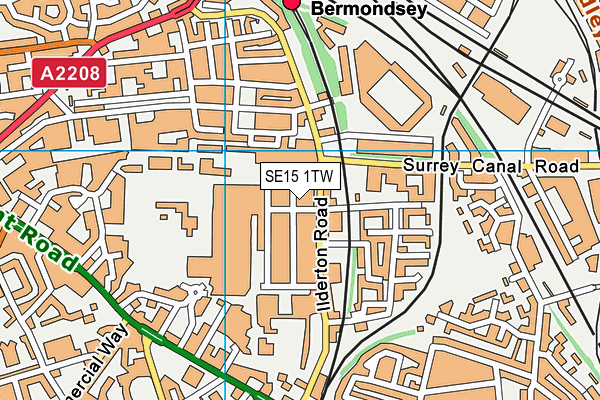 SE15 1TW map - OS VectorMap District (Ordnance Survey)