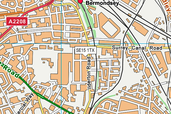 SE15 1TX map - OS VectorMap District (Ordnance Survey)