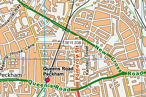 SE15 2GB map - OS VectorMap District (Ordnance Survey)