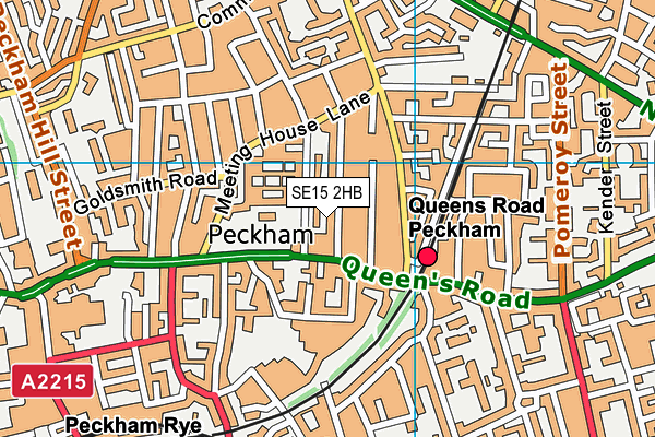 SE15 2HB map - OS VectorMap District (Ordnance Survey)