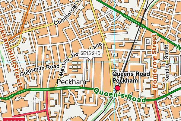 SE15 2HD map - OS VectorMap District (Ordnance Survey)