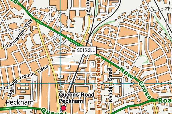 SE15 2LL map - OS VectorMap District (Ordnance Survey)