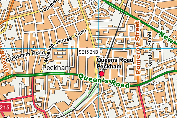 SE15 2NB map - OS VectorMap District (Ordnance Survey)