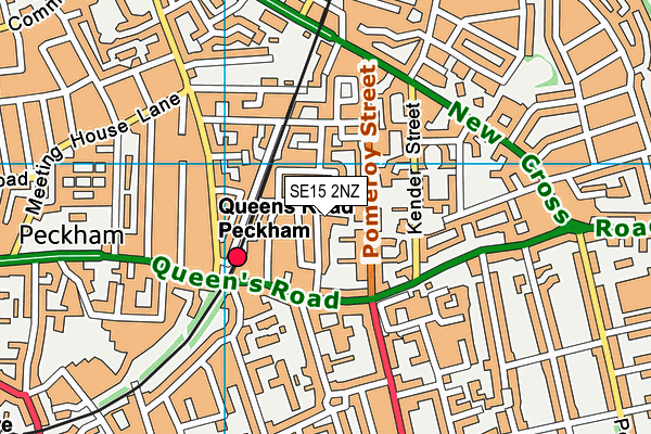 SE15 2NZ map - OS VectorMap District (Ordnance Survey)