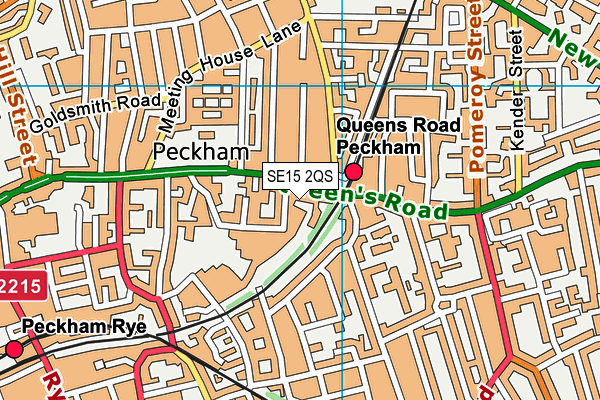 SE15 2QS map - OS VectorMap District (Ordnance Survey)