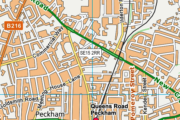 SE15 2RR map - OS VectorMap District (Ordnance Survey)