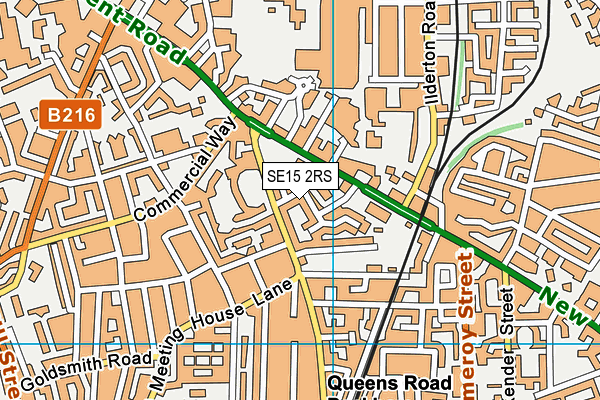 SE15 2RS map - OS VectorMap District (Ordnance Survey)