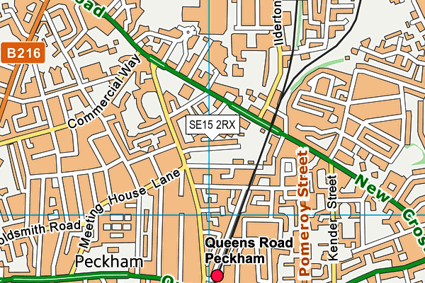 SE15 2RX map - OS VectorMap District (Ordnance Survey)