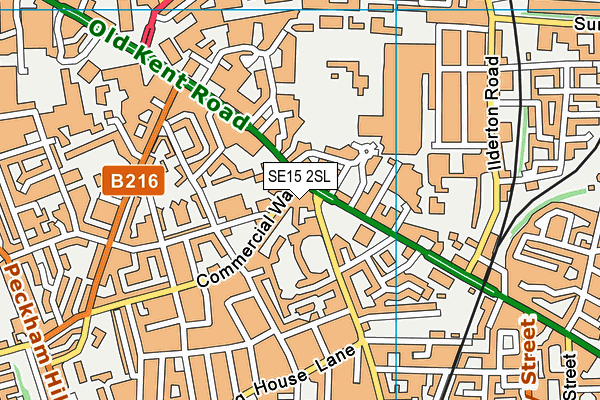 SE15 2SL map - OS VectorMap District (Ordnance Survey)
