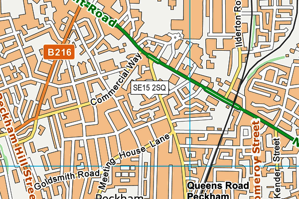 SE15 2SQ map - OS VectorMap District (Ordnance Survey)